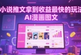 小说推文拿到收益最快的玩法，AI漫画图文