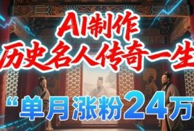 暴力起号！用AI制作历史名人传奇一生，单月涨粉24W，涨粉+变现赛道黑马来了