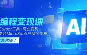 （15063期）AI编程变现课：掌握Cursor工具+商业变现，一年学会MicroSaaS产品全流程
