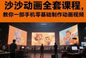 沙沙动画全套课程，教你一部手机零基础制作动画视频