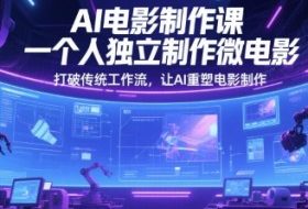 AI电影制作课，一个人独立制作微电影，打破传统工作流，让AI重塑电影制作