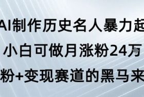 用AI制作历史名人暴力起号，小白可做月涨粉24W涨粉+变现赛道的黑马来了