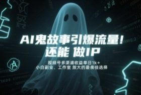 AI鬼故事引爆流量，还能做IP，视频号多渠道收益单日1k+，小白副业、工作室放大的最佳选择