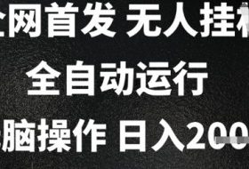 2025首发无人挂G项目，日入2k+，全自动运行，无脑操作，长期稳定 小白可玩【揭秘】