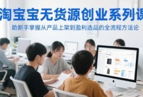 淘宝无货源创业系列课，助新手掌握从产品上架到盈利选品的全流程方法论