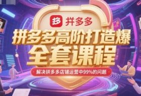 拼多多高阶打造爆款全套课程，解决拼多多店铺运营中99%的问题