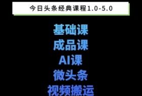 头条图文课1-5期教你头条图文写作、微头条、视频搬运变现，适合新手快速起号玩法