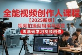 全能视频创作人课程【2025新版】视频拍摄剪辑编导运营，零基础学习视频创作