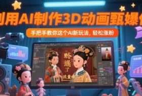 利用AI制作3D动画甄嬛传，流量爆了，手把手教你这个AI新玩法，轻松涨粉