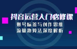 （15149期）抖音运营入门必修课，账号标签与创作思维，流量池算法深度解析