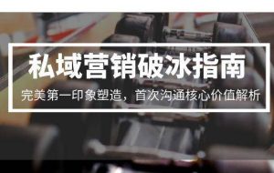 （15150期）私域营销破冰指南，完美第一印象塑造，首次沟通核心价值解析