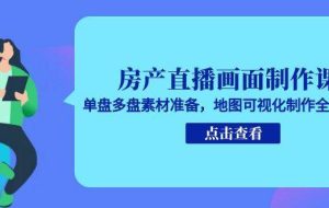 （15156期）房产直播画面制作课，单盘多盘素材准备，地图可视化制作全流程