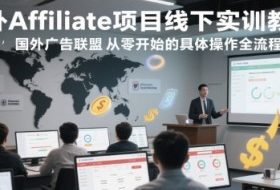 国外Affiliate项目线下实训教程，国外广告联盟从零开始的具体操作全流程