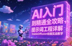 （15181期）AI入门到精通全攻略，提示词工程详解，StableDiffusion绘画实战教学