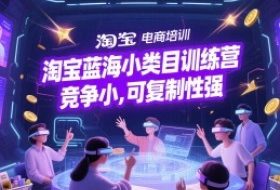 淘宝蓝海小类目训练营， 竞争小，可复制性强