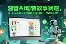 油管AI动物故事赛道，AI+RPA机器人流程自动化制作素材【保姆级教程】