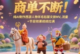 商单不断！纯AI制作西游人物羊毛毡版文旅MV，流量+节目效果统统拉满