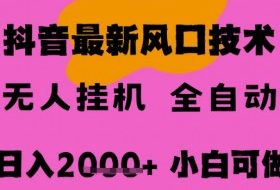 最新抖音无人直播挂G掘金，纯暴力项目，小白可玩，长期稳定，全自动运行日入2k+，可批量操作【揭秘】