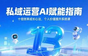 私域运营AI赋能指南，十倍效率成长心法，个人价值提升系统课