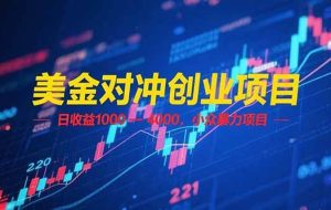 （15187期）美金对冲创业项目，日收益 1000 – 4000，小众暴力项目
