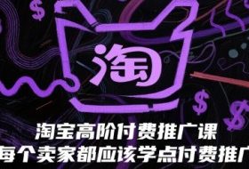 淘宝高阶付费推广课，每个卖家都应该学点付费推广
