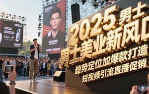 （15190期）2025男士美业新风口，趋势定位加爆款打造，短视频引流直播促销