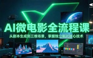 （15195期）AI微电影全流程课，从剧本生成到三维场景，掌握独立制片核心技术