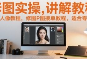 修图实操讲解教程，修图人像教程，修图P图接单教程，适合零基础