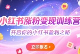 小红书涨粉变现训练营，开启你的小红书盈利之路