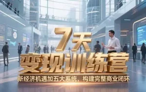 （15200期）7天咨询师变现训练营，新经济机遇加五大系统，构建完整商业闭环