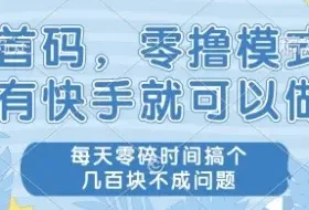 首码零撸项目，有快手就可以做，每天业务时间搞个几张不是问题【揭秘】