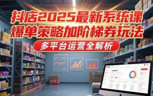 （15214期）抖店2025最新系统课，爆单策略加阶梯券玩法，多平台运营全解析