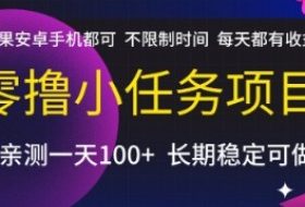 零撸小任务项目，苹果安卓手机都可以做，不限制时间，每天都有收益【揭秘】