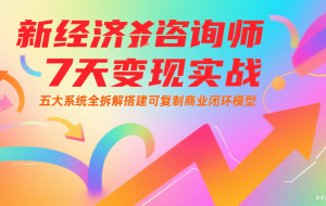新经济咨询师 7 天变现实战：五大系统全拆解搭建可复制商业闭环模型