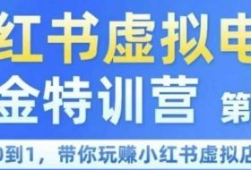 小红书虚拟电商掘金特训营第1期，从0到1，带你玩转小红书虚拟店铺