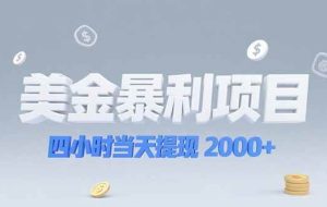 （15251期）美金暴利项目，四小时当天提现 2000+机会留给会选赛道的人