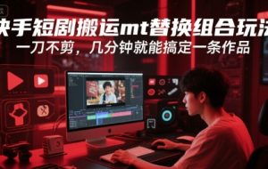 快手短剧搬运mt替换组合玩法，一刀不剪，几分钟就能搞定一条作品