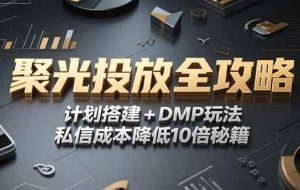 （15254期）2025小红书聚光投放全攻略，计划搭建+DMP玩法，私信成本降低10倍秘籍