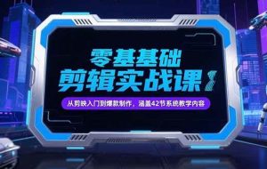 （15273期）零基础抖音剪辑实战课，从剪映入门到爆款制作，涵盖42节系统教学内容
