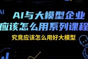 AI与大模型企业应该怎么用系列课程，究竟应该怎么用好大模型