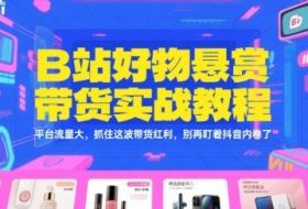 B站好物悬赏带货实战教程，平台流量大，抓住这波带货红利，别再盯着抖音内卷了