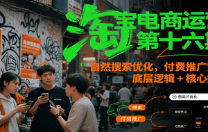 淘宝电商运营第十六期，自然搜索优化，付费推广策略，底层逻辑+核心操作