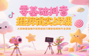 零基础抖音短视频拍摄剪辑实战课，从剪映基础操作到高级技巧爆款视频制作全流程