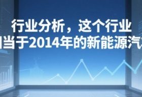 付费文章：行业分析，这个行业，相当于2014年的新能源汽车