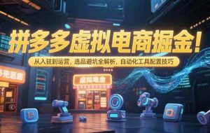 （15330期）拼多多虚拟电商掘金：从入驻到运营，选品避坑全解析，自动化工具配置技巧