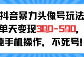 抖音暴力头像号玩法，单天变现3-5张纯手机操作，小白也能行