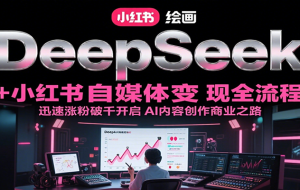 DeepSeek绘画+小红书自媒体变现全流程，迅速涨粉破千开启AI内容创作商业之路