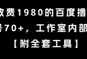 外面收费1980的百度撸金项目，单号70+，工作室内部教程【揭秘】