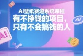 AI壁纸赛道系统课程，有不挣钱的项目，只有不会搞钱的人