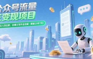 （15340期）公众号流量主变现项目，新手日入四位数，含爆文写作全攻略(更新25年7月)